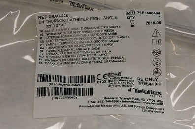 Teleflex DRAC-32S Thoracic Cath. Right Angle 32Fr. Soft (x)